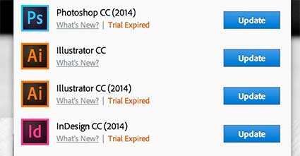 how to update your Adobe CC trial