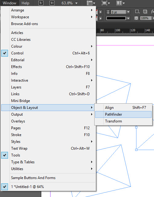 pathfinder panel in Adobe InDesign