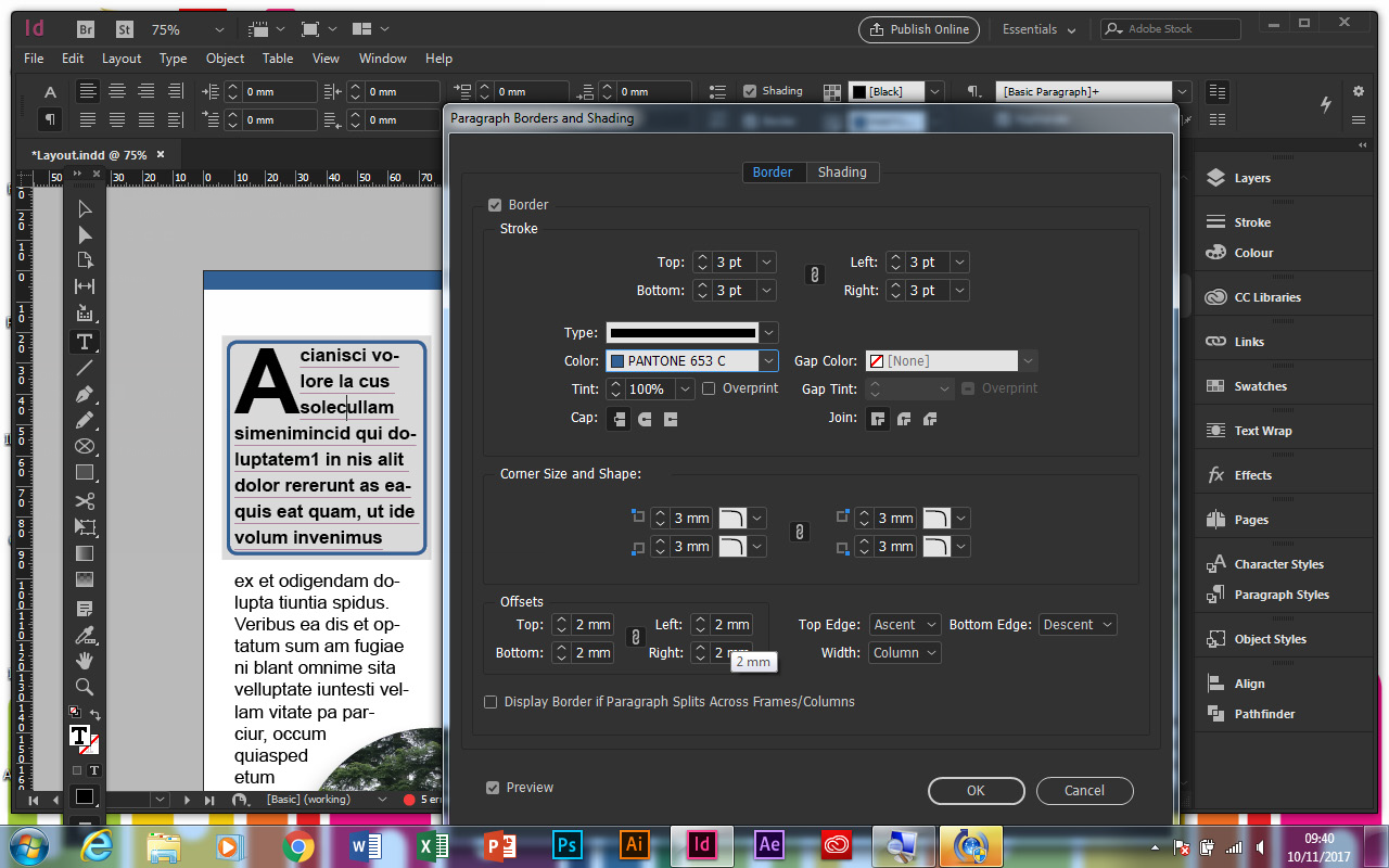 indesign paragraph borders and shading